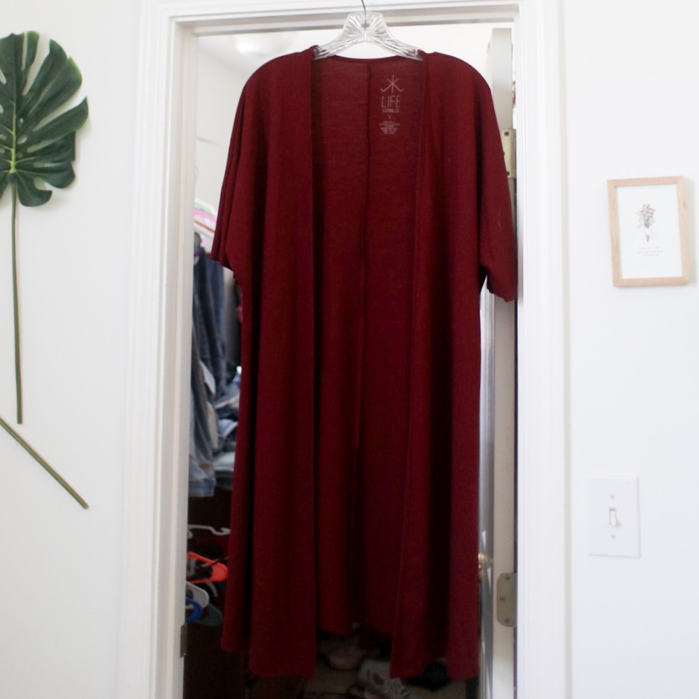 Burgundy cardigan